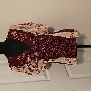 Lucky Brand Sheer Floral Blouse